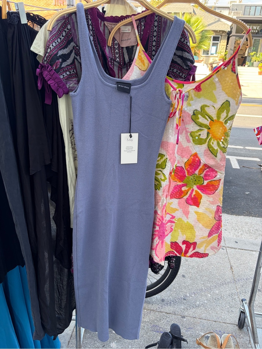 Miou Muse Periwinkle Blue Knit Tank Dress M– New With Tags